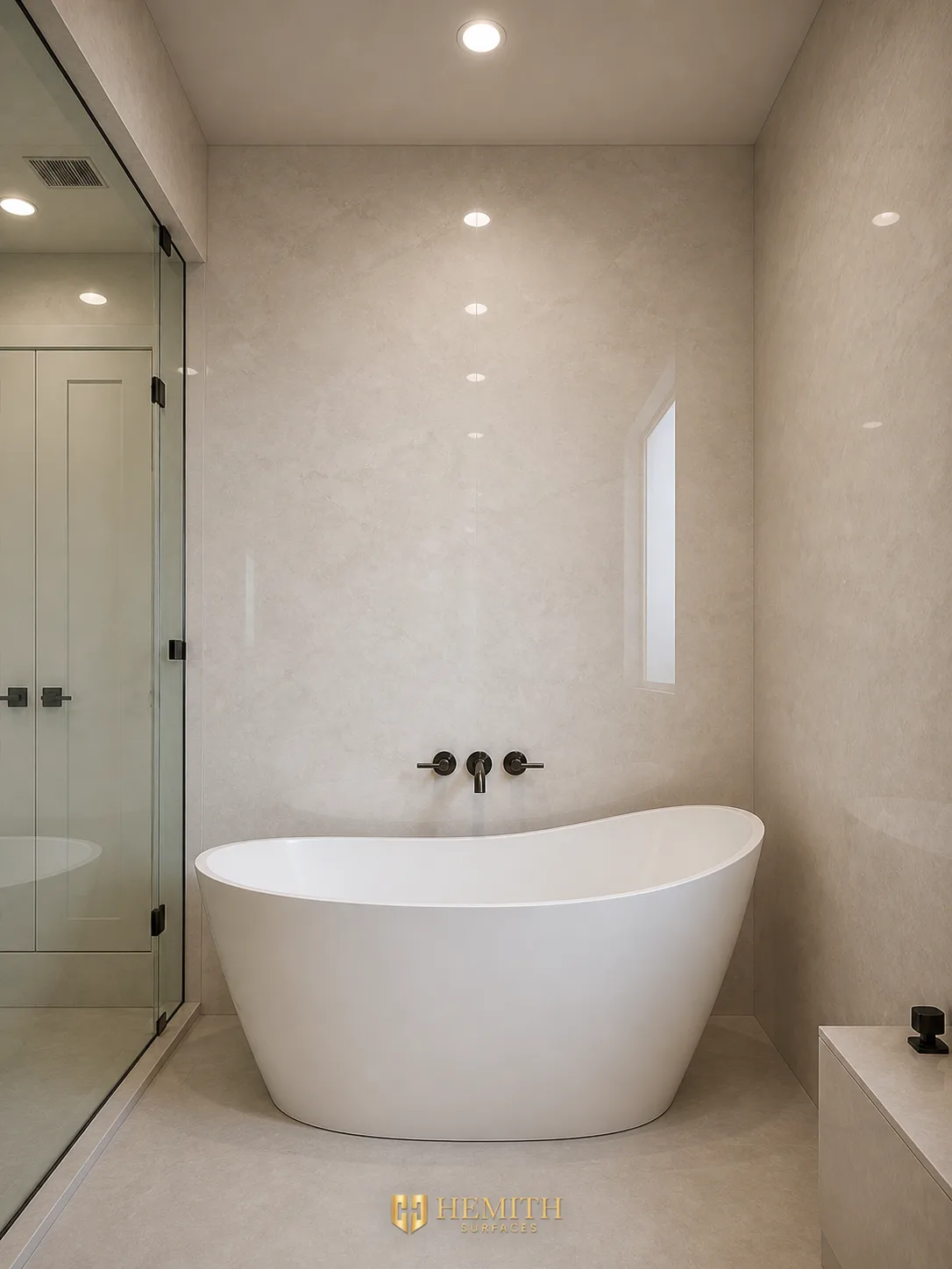Marble look living space