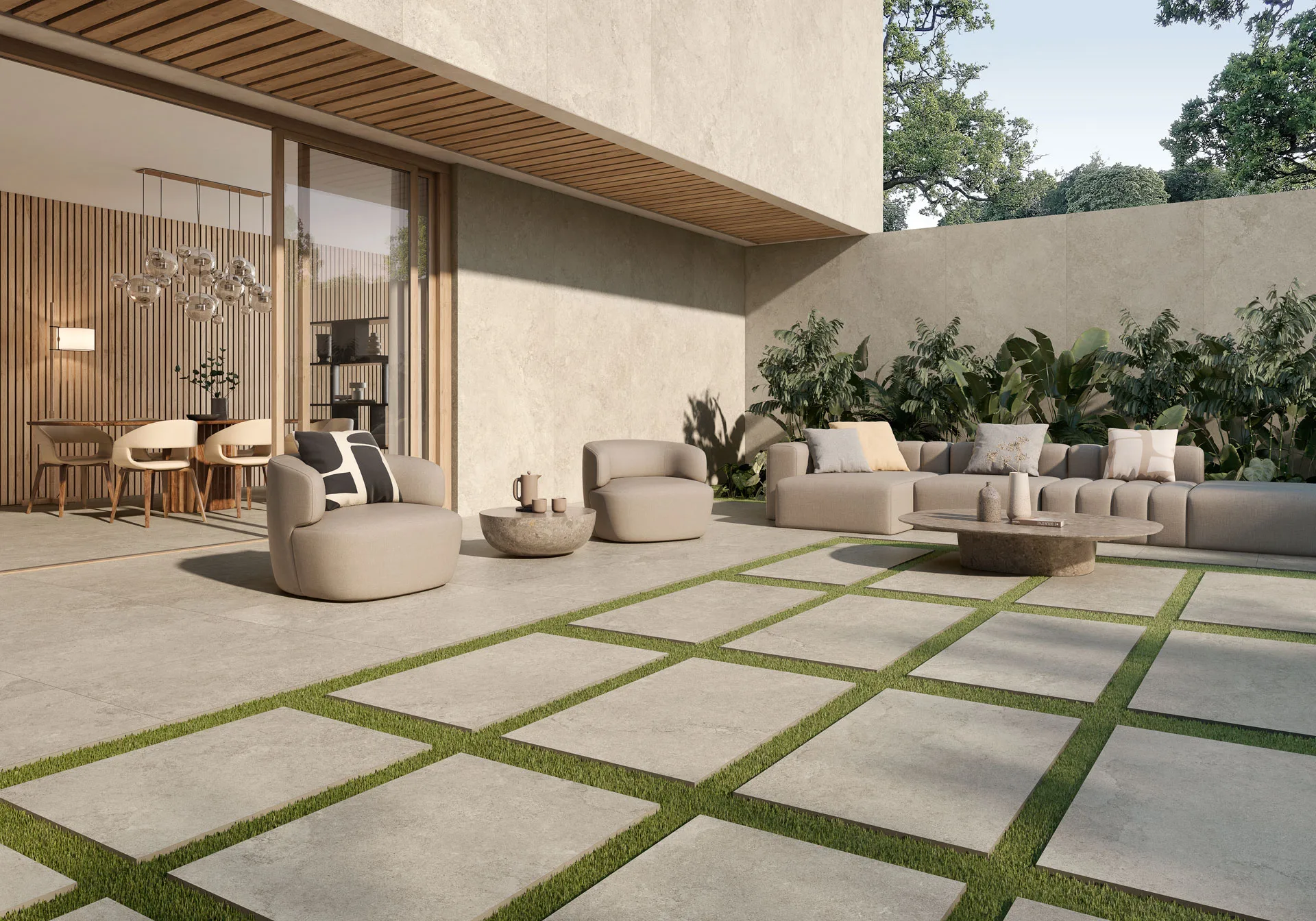 Roca large-format porcelain slab interior